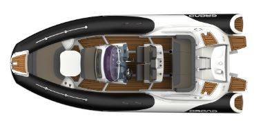 Semi rigide GRAND BOATS Golden Line G580 Hypalon ou PVC, équipé de moteur Honda