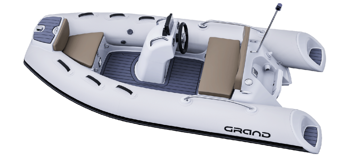 Semi Rigide GRAND BOATS Golden Line G340 Hypalon ou PVC, équipé de moteur Honda
