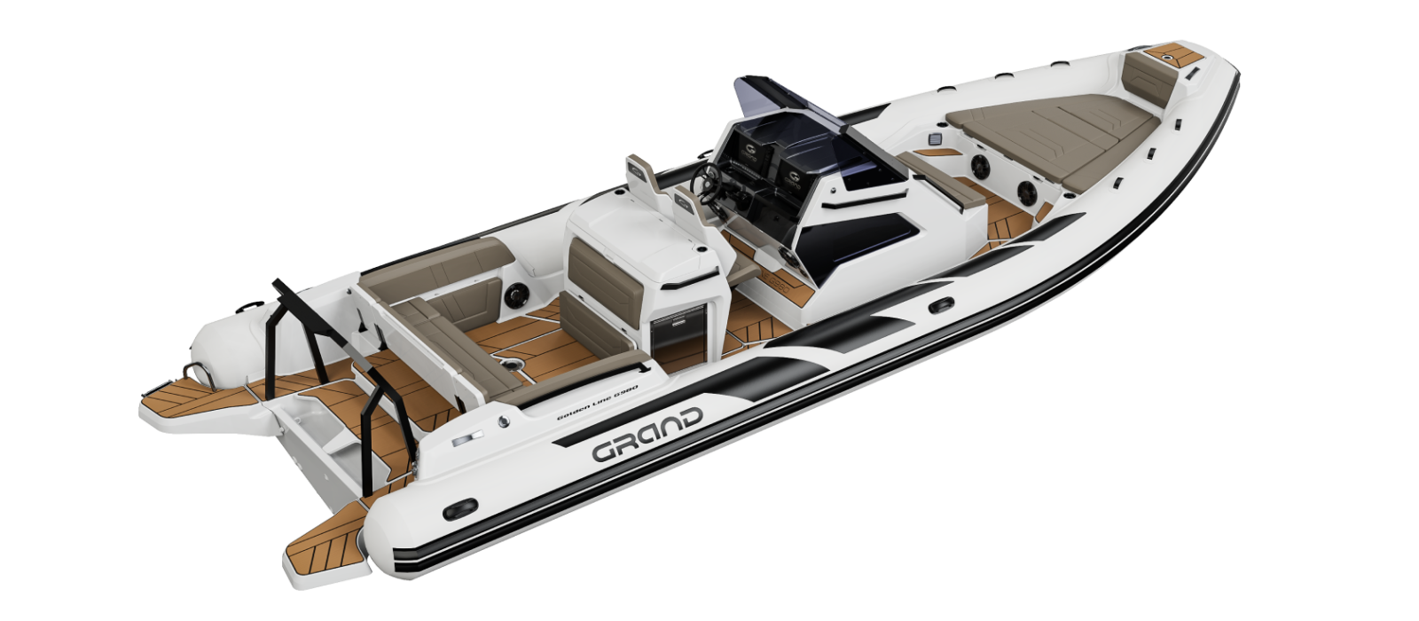 Semi Rigide GRAND BOATS Golden Line G980 Hypalon, équipé de moteur Honda