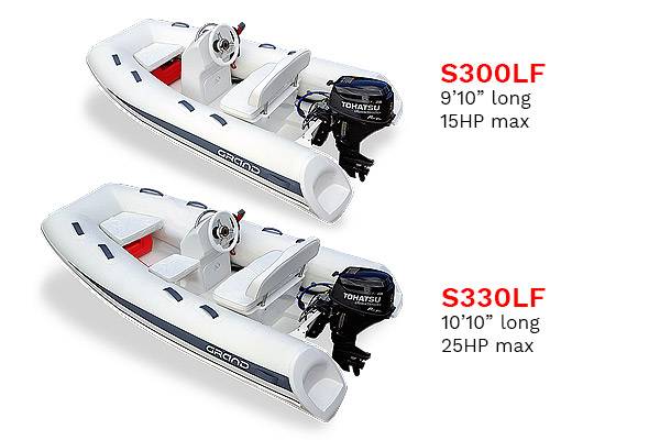 Semi rigide GRAND BOATS Silver Line S330 Hypalon ou PVC, équipé de moteur HONDA
