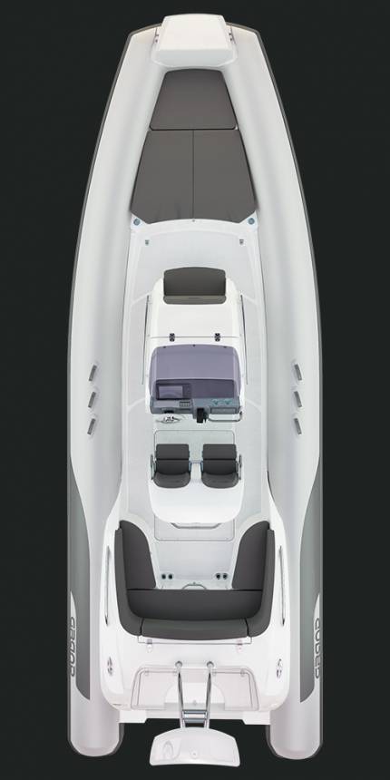 Semi rigide GRAND BOATS Golden Line G850 Hypalon ou PVC, équipé de moteur Honda